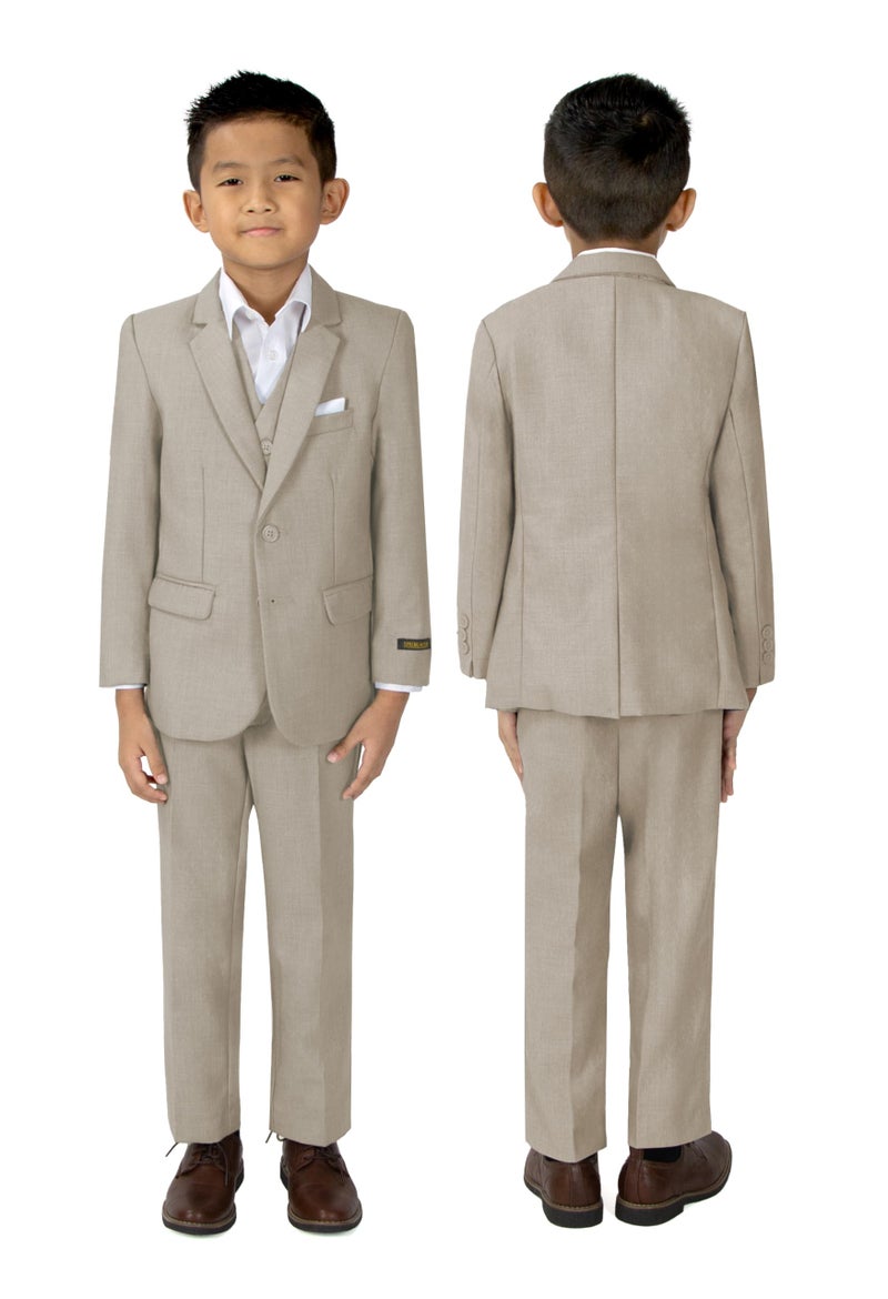 Spring Notion Boys' Modern Fit Tan Suit 3-Piece Set 16 - Image 2